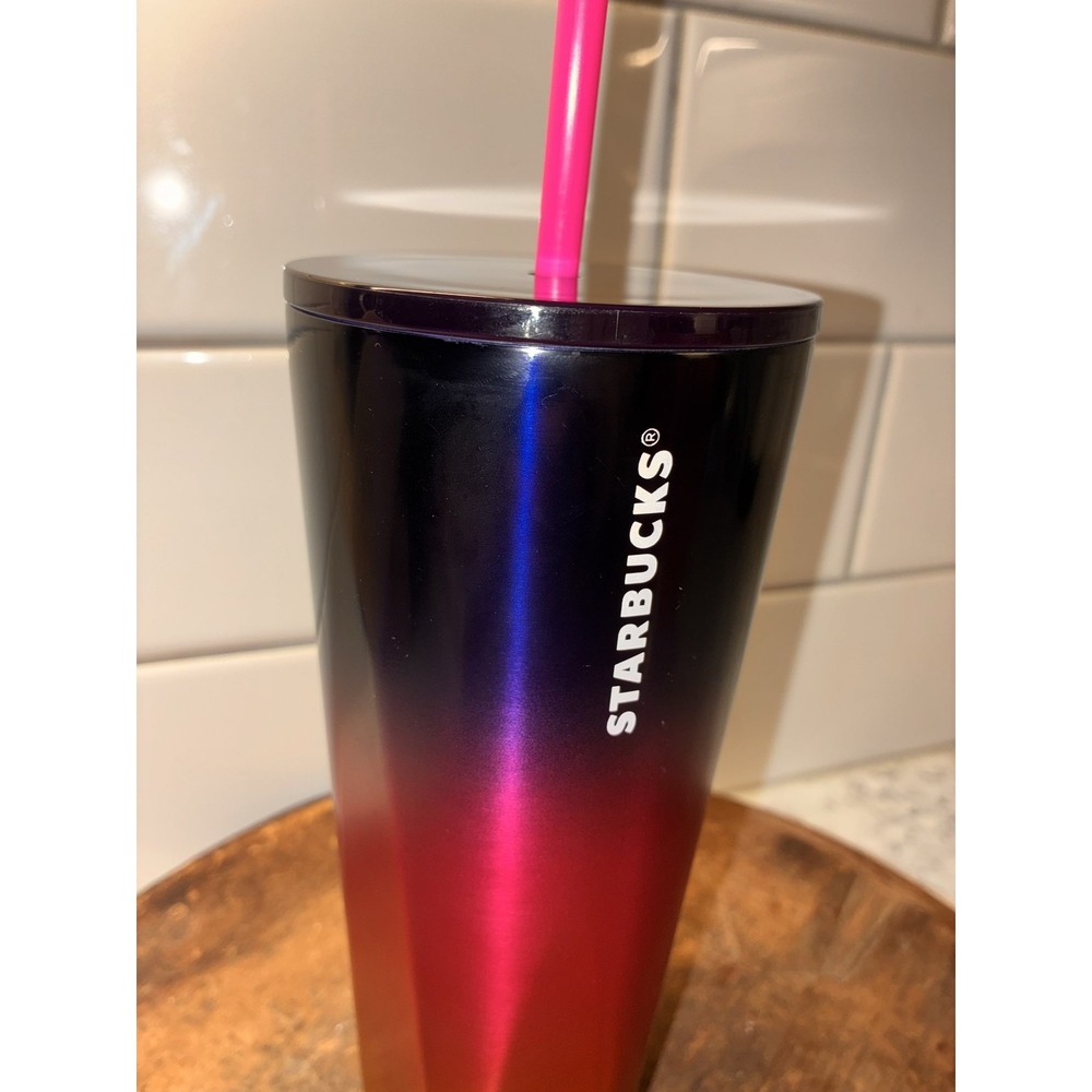 Starbucks 2022 Ombre Pink Orange Stainless‎ Steel Venti Tumbler 24oz - Picture 3 of 8